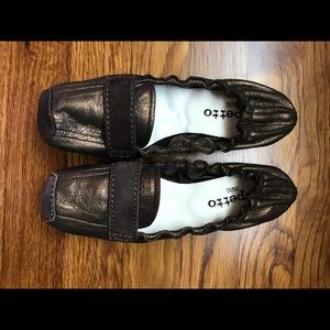 Repetto Bronze Loafer Flats